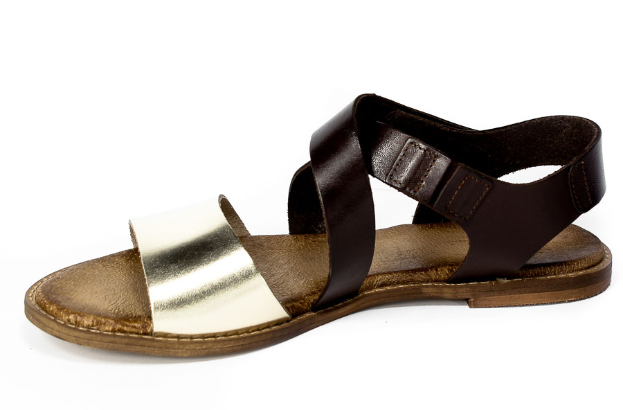 Sandały Blu... 696-21-01 Złoto Czekolada C