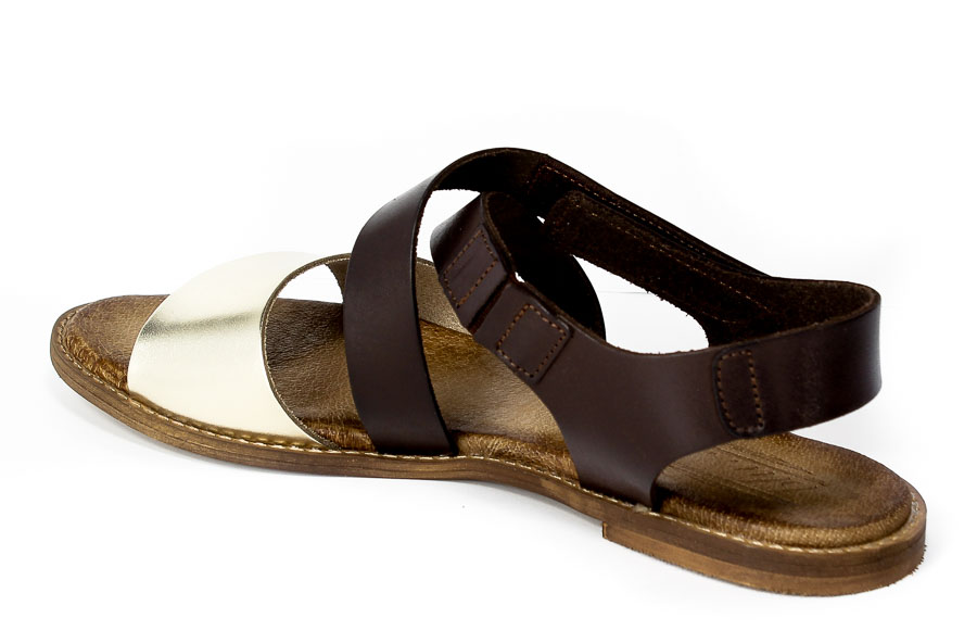 Sandały Blu... 696-21-01 Złoto Czekolada C