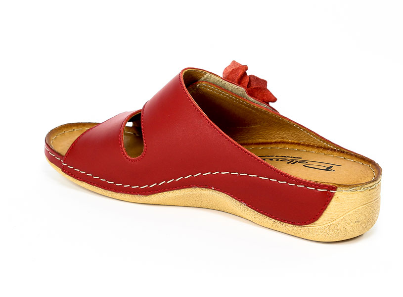 Klapki Pollonus 5-1039-002 Czerwony Lico