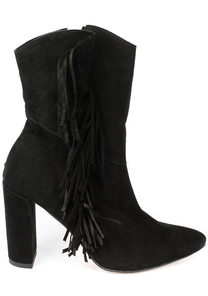 Botki Legwan 536A Czarny Zamsz