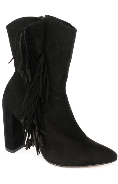 Botki Legwan 536A Czarny Zamsz