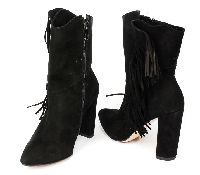 Botki Legwan 536A Czarny Zamsz