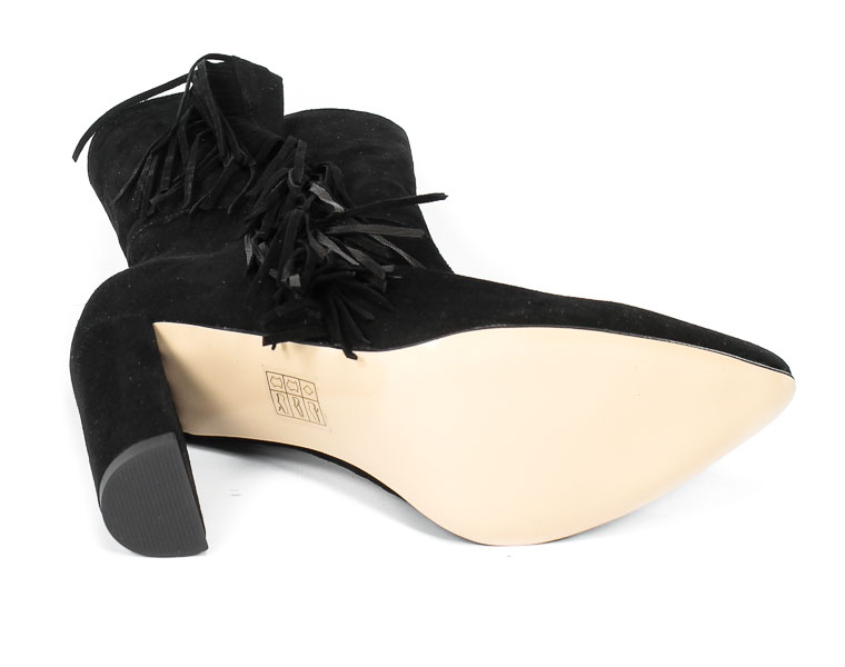 Botki Legwan 536A Czarny Zamsz