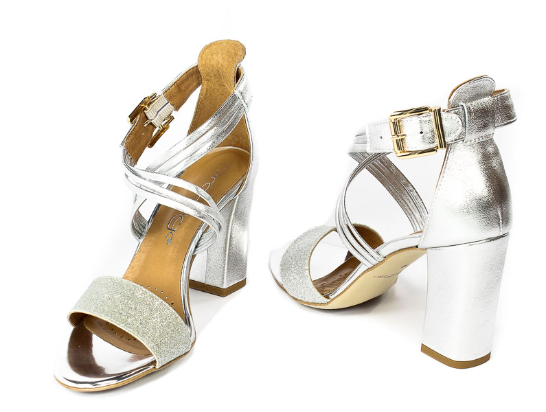 Sandały Prestige 2071 OBL-W Sr.Brokat Sr.Lico