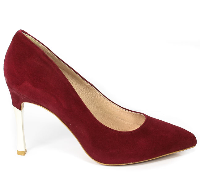 Szpilki Lizard 05250 1895 Wino Zamsz 1689