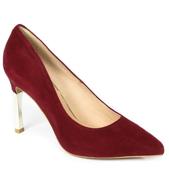 Szpilki Lizard 05250 1895 Wino Zamsz 1689