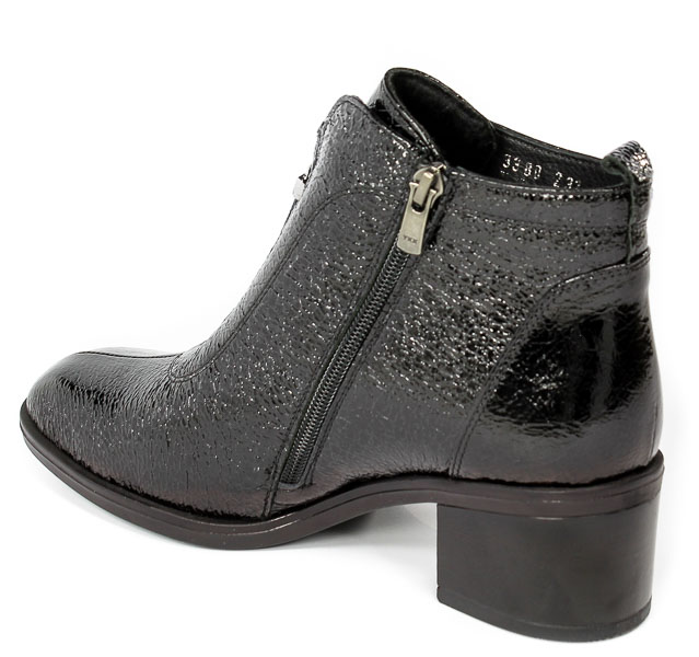 Botki Ravini 3380 Black Crepey Patent