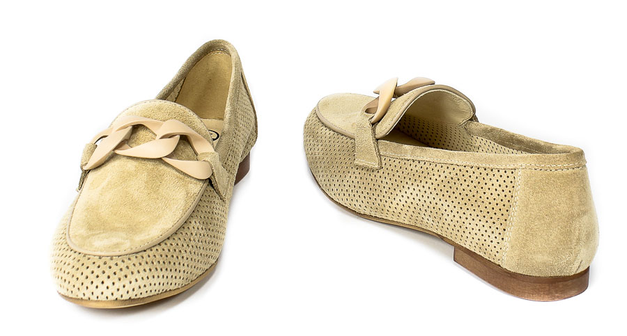 Mokasyny Fabio Fabrizi 931 Beż welur