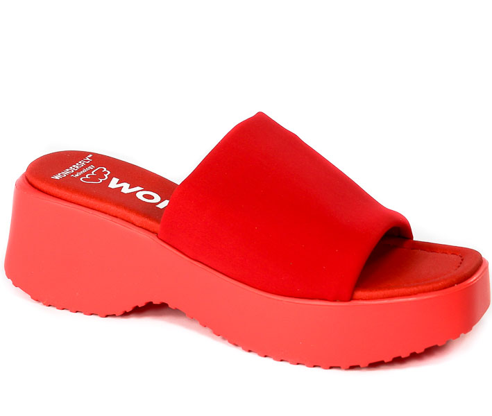 Klapki Wonders D-9701 Licra Mat Rojo