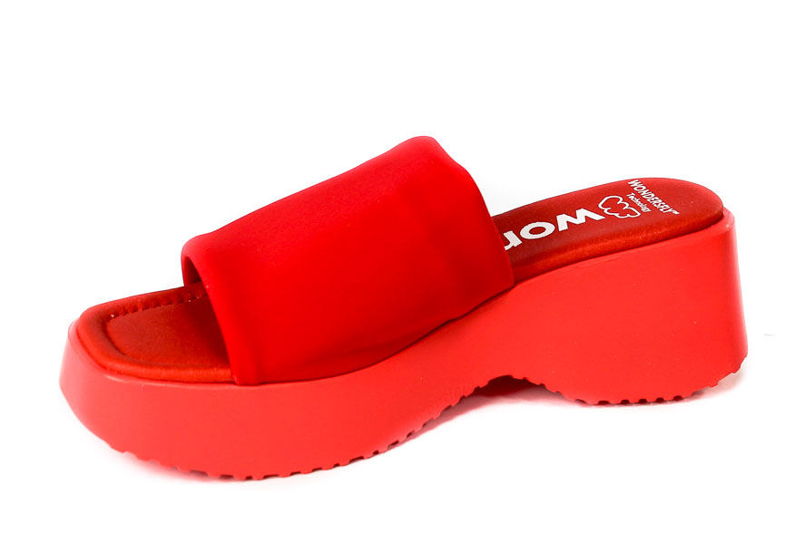 Klapki Wonders D-9701 Licra Mat Rojo