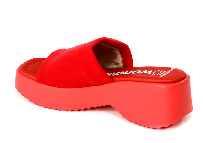 Klapki Wonders D-9701 Licra Mat Rojo