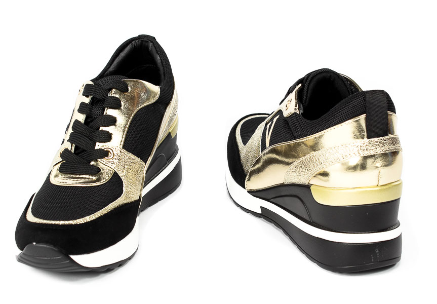 Sneakersy Vinceza 22-10574 BK.GOLD Czarny-Złoty