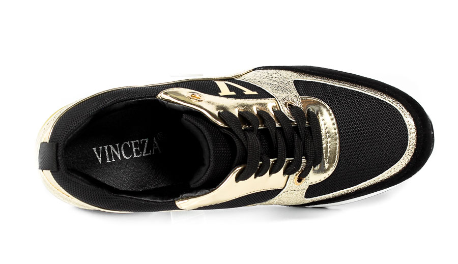 Sneakersy Vinceza 22-10574 BK.GOLD Czarny-Złoty