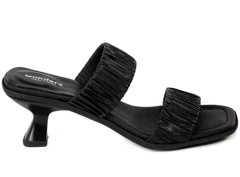 Klapki Wonders F-7802 Elast Frunci Negro