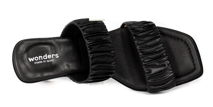 Klapki Wonders F-7802 Elast Frunci Negro