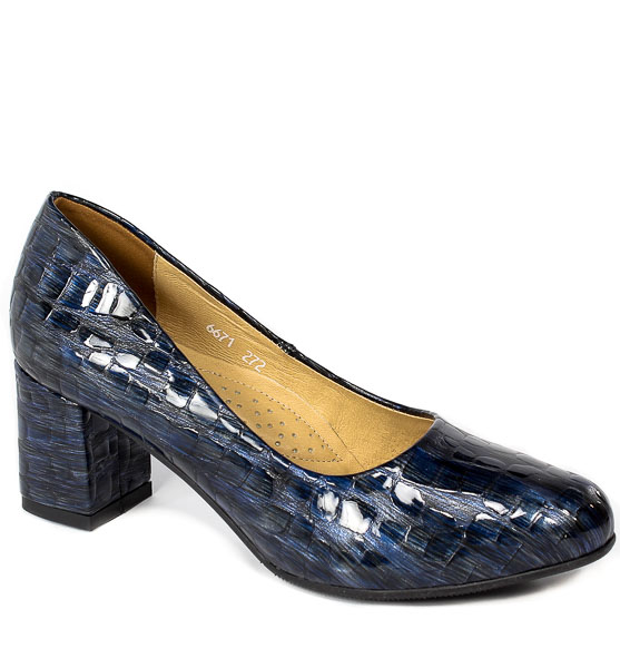 Czółenka Piazza 930003-05 Navy Leder/Lackleder