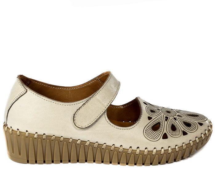 Półbuty Manitu 840011-08 Beige 