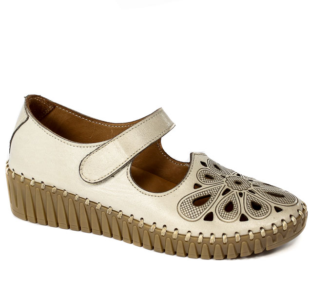 Półbuty Manitu 840011-08 Beige 