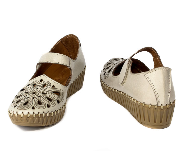 Półbuty Manitu 840011-08 Beige 