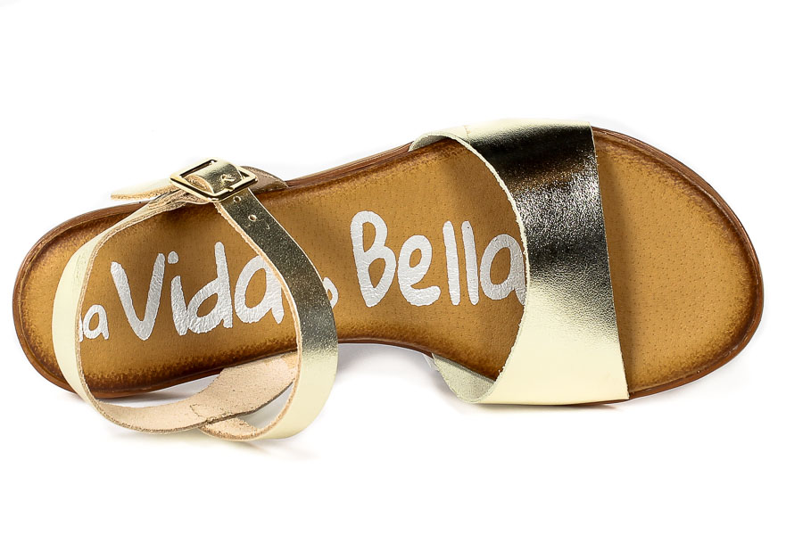 Sandały La Vida Es Bella 4657 Laminado Platino