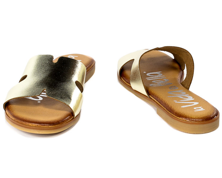 Klapki La Vida Es Bella 4612 Laminado Platino