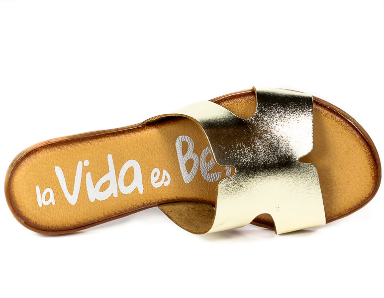 Klapki La Vida Es Bella 4612 Laminado Platino