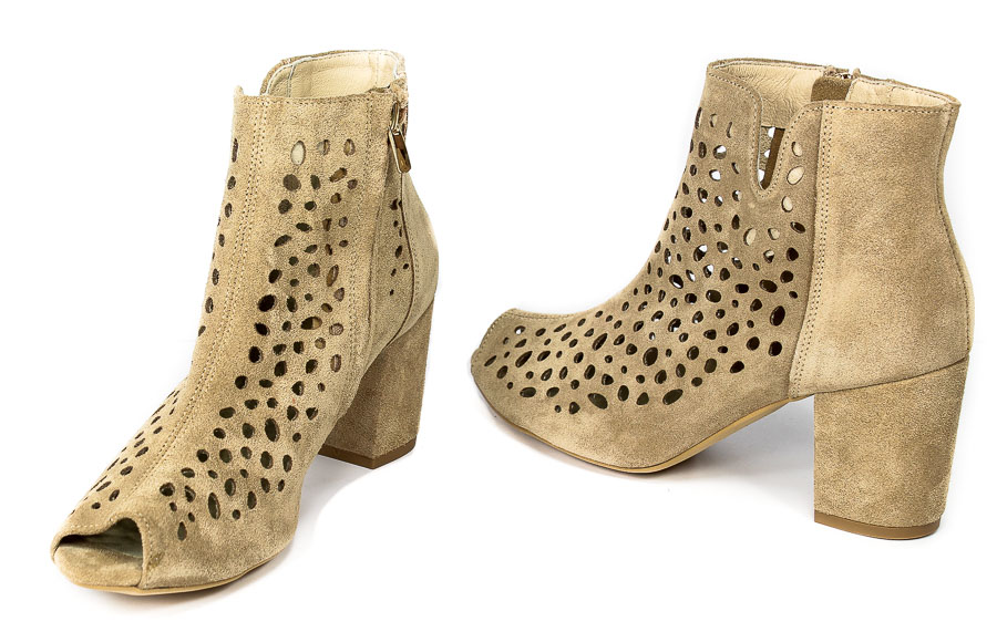 Botki Exquisite 1184 Piasek welur
