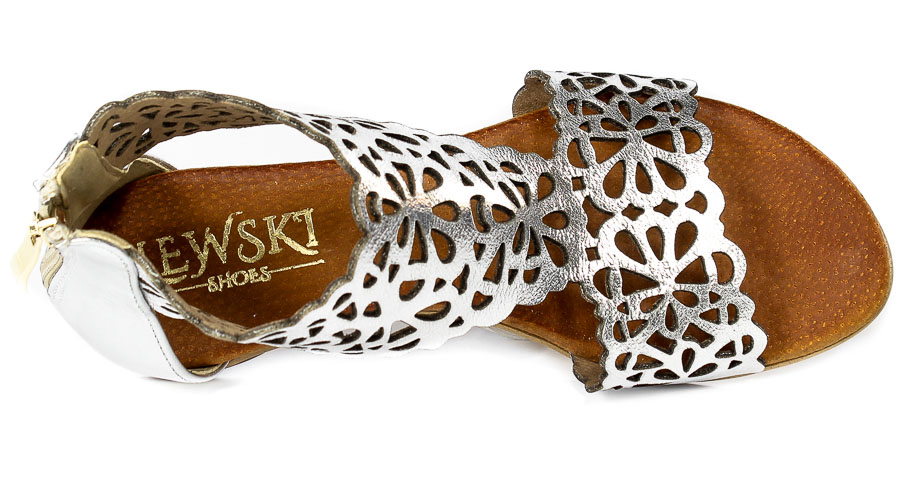 Sandały Lewski 2699 SREBRO