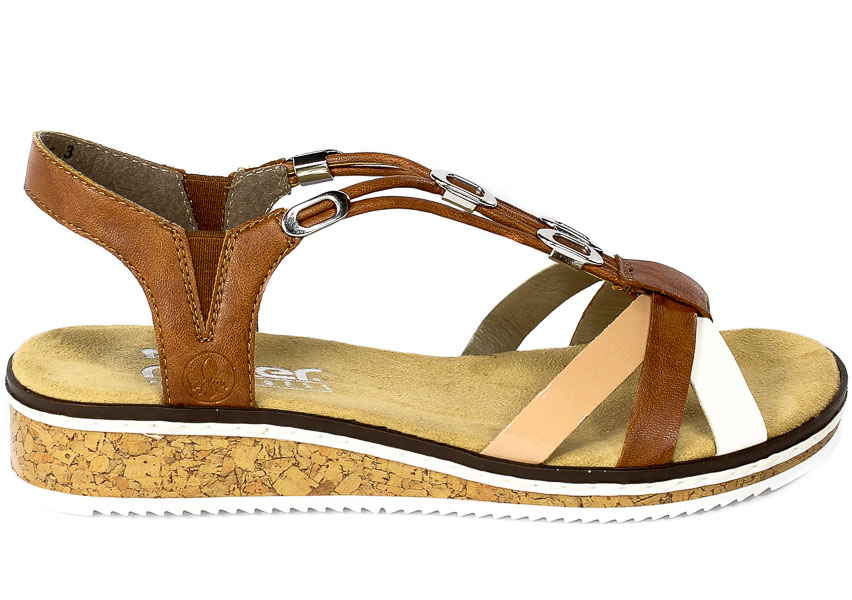 Sandały Rieker V3657-81 Brown