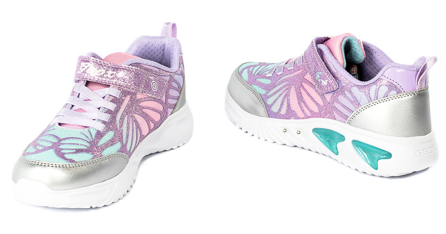 Półbuty Geox J25E9B-C1316 Silver-Lilac R.29-31