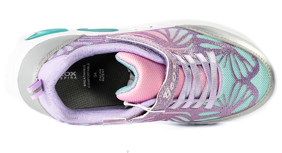 Półbuty Geox J25E9B-C1316 Silver-Lilac R.29-31