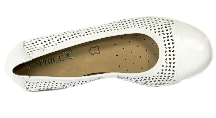 Baleriny Caprice 9-22151-28 102 White nappa