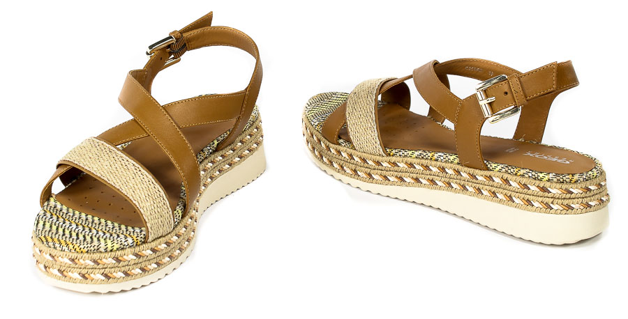 Sandały Geox D25R6D C5822 S.Lea Wov Camel Sand R.39