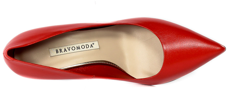 Szpilki Bravo Moda 1920 Czerwony Skóra