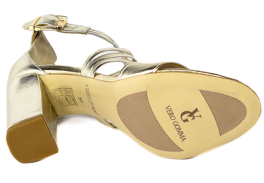 Sandały Prestige 2071 OBL/W Złoto-Lico