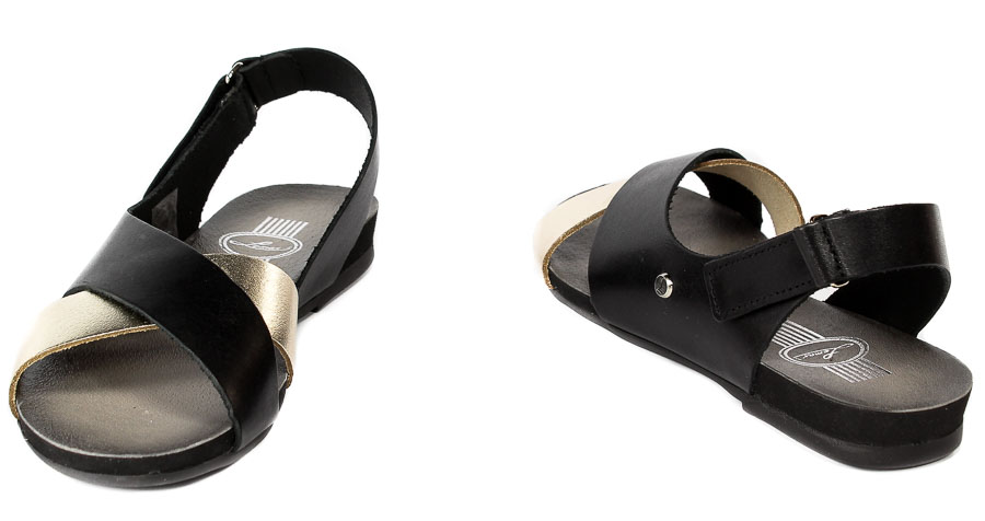 Sandały Lemar 40141 Bf.Czarny+Bf Złoto