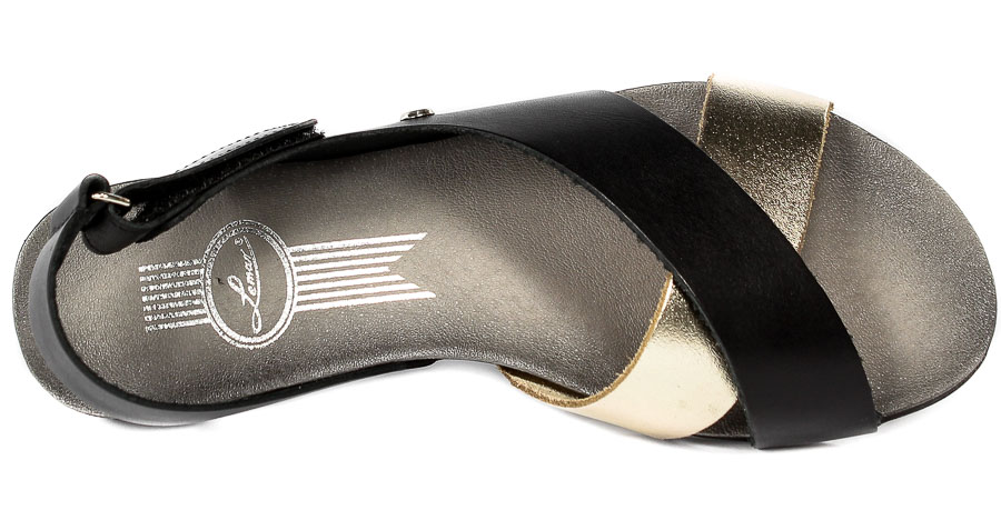 Sandały Lemar 40141 Bf.Czarny+Bf Złoto