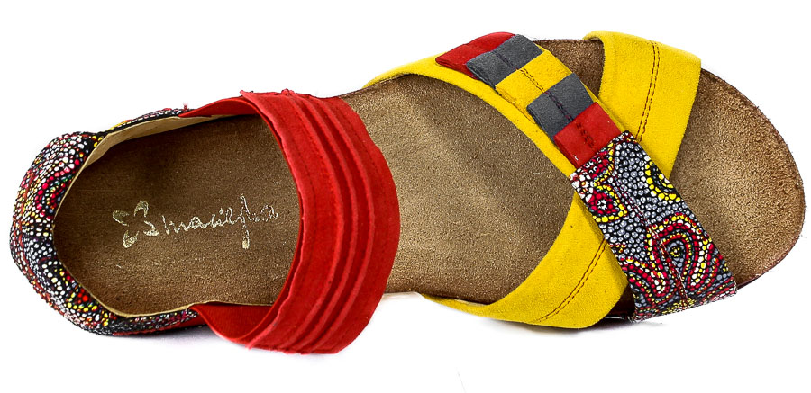 Sandały Maciejka 03375-43/00-5 Czerwony,Żółty