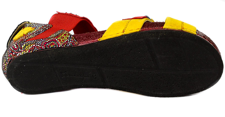 Sandały Maciejka 03375-43/00-5 Czerwony,Żółty