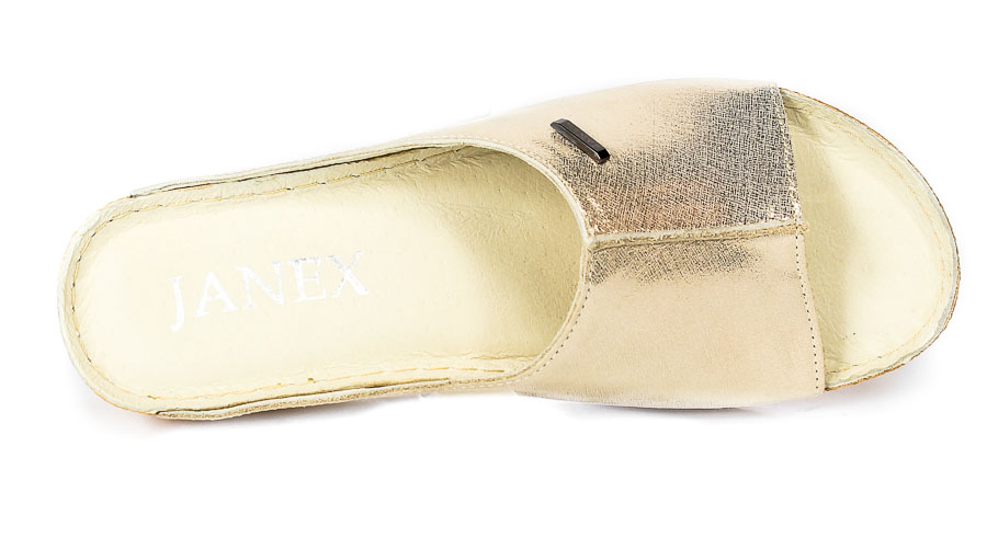 Klapki Janex 421 Białe Złoto