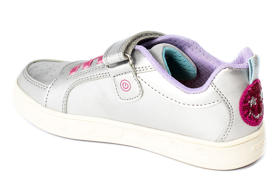 Półbuty Geox J258WF-OAJAY-CO162 Silver Fuchsia R.32-35