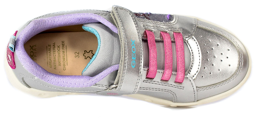 Półbuty Geox J258WF-OAJAY-CO162 Silver Fuchsia R.32-35