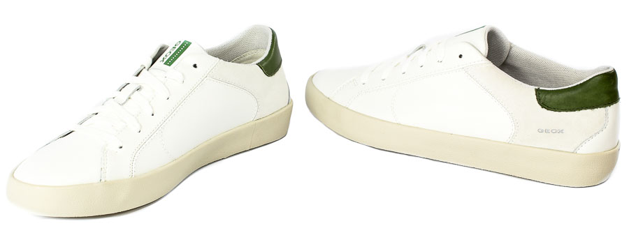 Półbuty Geox U156HA 00085 C1ZD3 White Olive