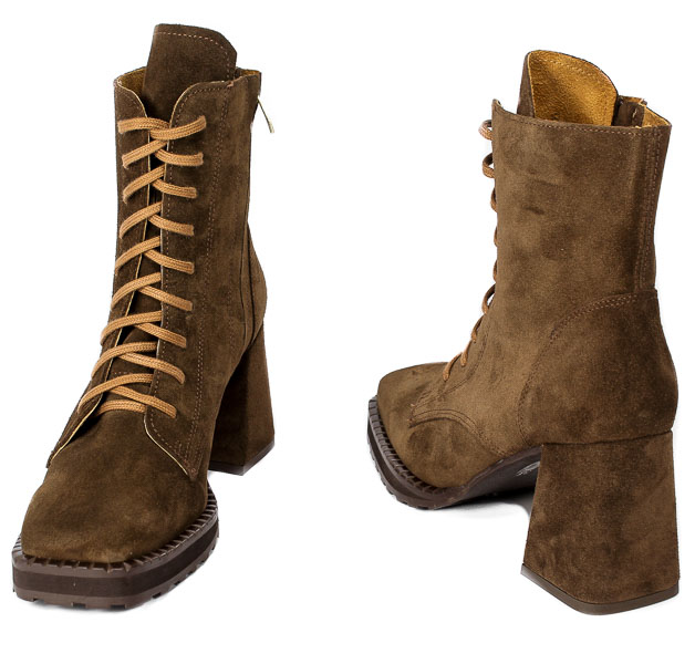 Botki Exquisite 1369 Ciemny Brąz Welur