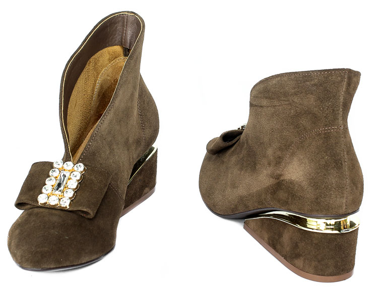 Botki Exquisite 1278 C. Brąz Welur_TN
