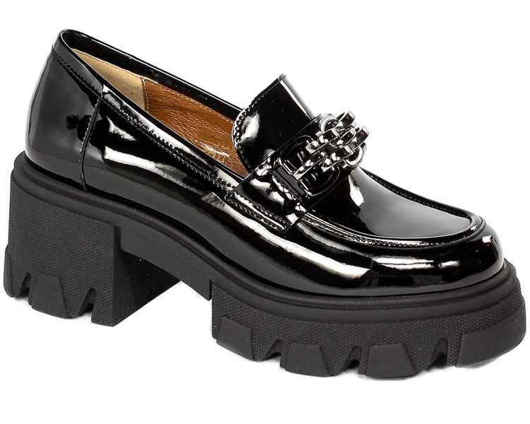 Półbuty Verano 22-681/10/N Czarny Lakier