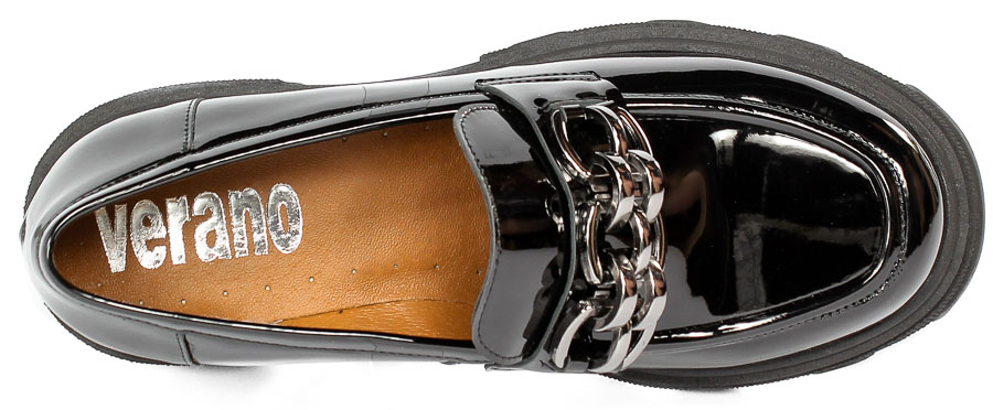 Półbuty Verano 22-681/10/N Czarny Lakier