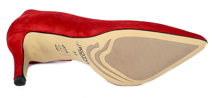 Szpilki Kotyl 3787 Czerwony Zamsz