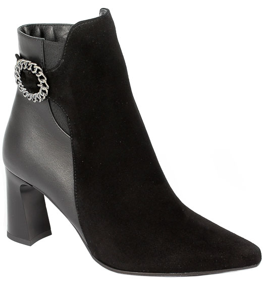 Botki Kotyl 1803 Czarne Zamsz+czarne Lico