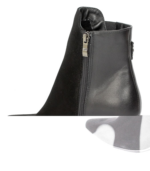 Botki Kotyl 1803 Czarne Zamsz+czarne Lico